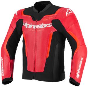 Δερμάτινο μπουφάν μοτοσικλέτας Alpinestars GP Force V2 Airflow σε fluorescent κόκκινο-μαύρο-λευκό