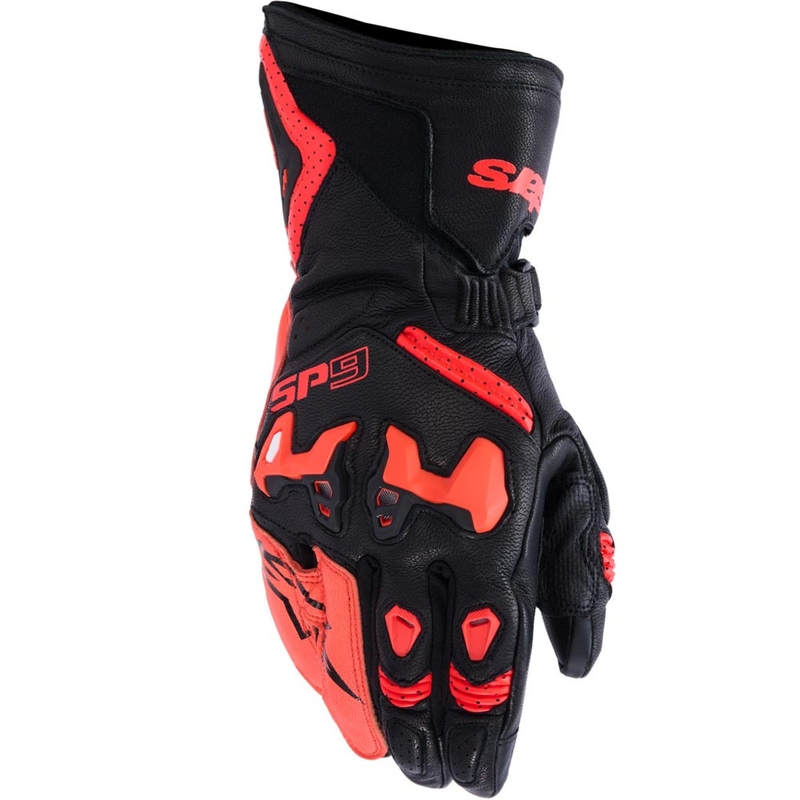 Γάντια μοτοσικλέτας Alpinestars SP-9 μαύρο-φθορίζον κόκκινο