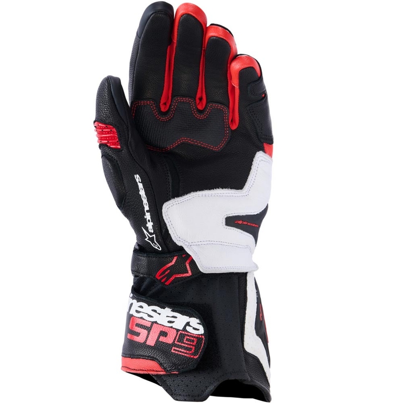 Γάντια μοτοσικλέτας Alpinestars SP-9 μαύρο-άσπρο-κόκκινο