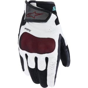 Γυναικεία γάντια μοτοσικλέτας Alpinestars Stella Mogress Airflow λευκά-μαύρα-τυρκουάζ