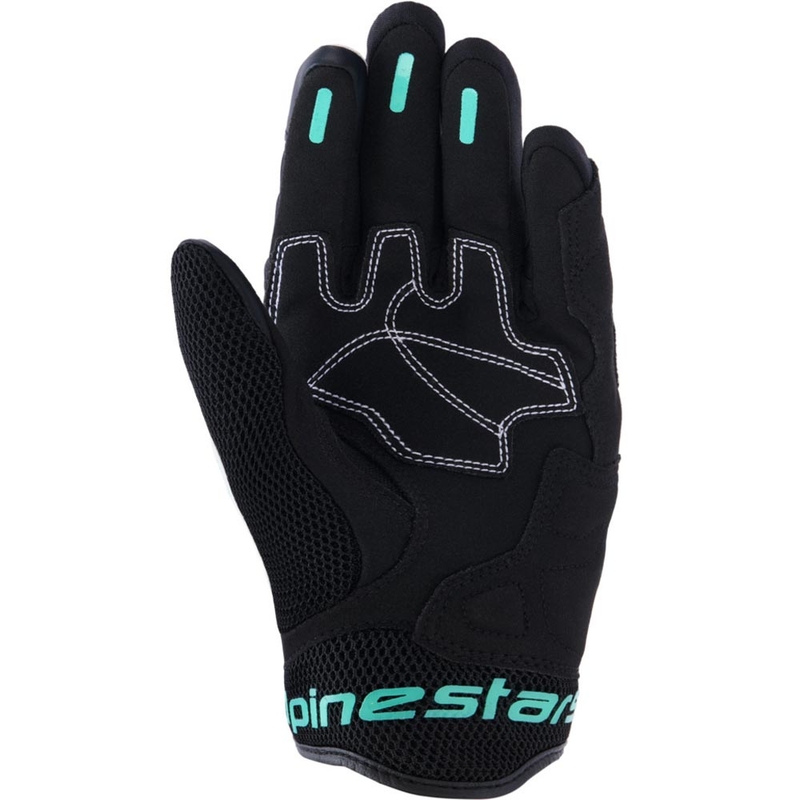 Γυναικεία γάντια μοτοσικλέτας Alpinestars Stella Mogress Airflow λευκά-μαύρα-τυρκουάζ