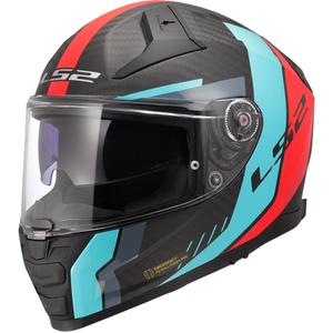 Κράνος μοτοσικλέτας full face LS2 FF811 Vector II C Grid κόκκινο-τυρκουάζ - ποιότητα II. - II. ποιότητα