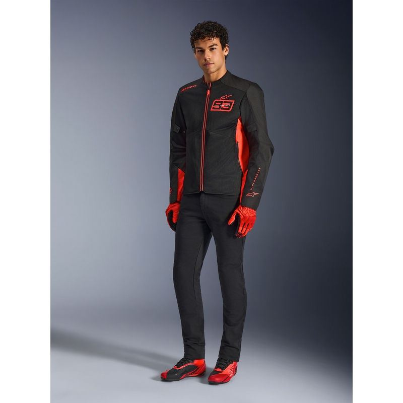 Μπουφάν μοτοσικλέτας Alpinestars C-1 AIR MM93, συλλογή fluo, κόκκινο-κόκκινο-μαύρο