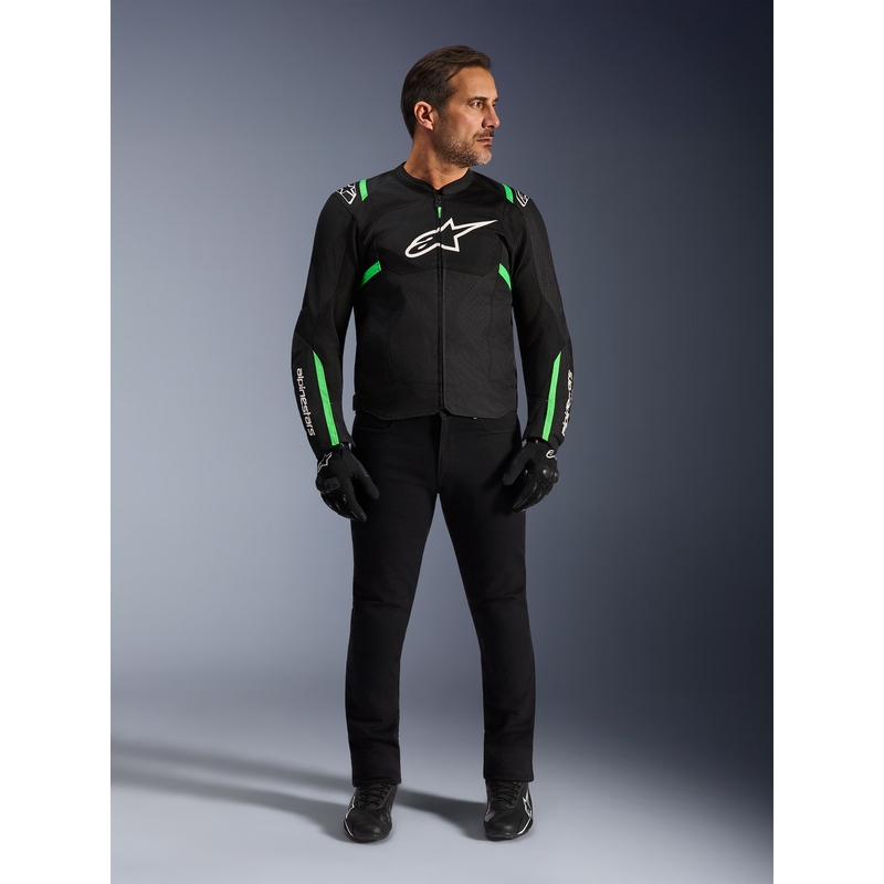 Μπουφάν μοτοσικλέτας Alpinestars T-SPS Air V2 μαύρο-φλουορ πράσινο