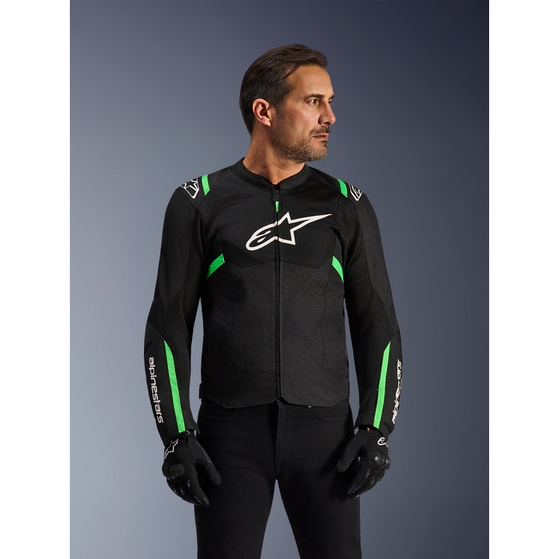 Μπουφάν μοτοσικλέτας Alpinestars T-SPS Air V2 μαύρο-φλουορ πράσινο