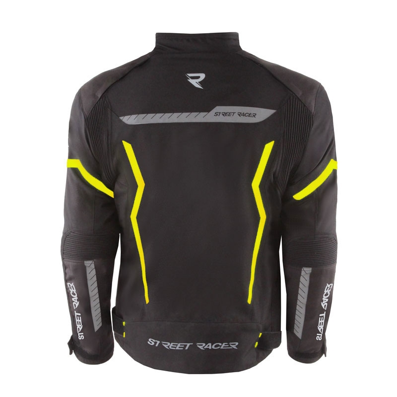 Street Racer Flex Air μαύρο-φλούο κίτρινο μπουφάν μοτοσικλέτας - II. ποιότητα