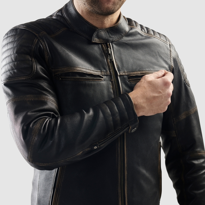 Δερμάτινο μπουφάν μοτοσικλέτας Rebelhorn Hunter II καφέ - 2ης ποιότητας - II. ποιότητα