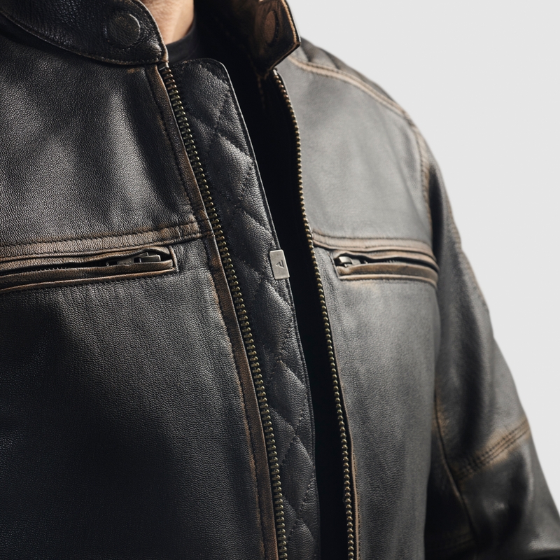 Δερμάτινο μπουφάν μοτοσικλέτας Rebelhorn Hunter II καφέ - 2ης ποιότητας - II. ποιότητα