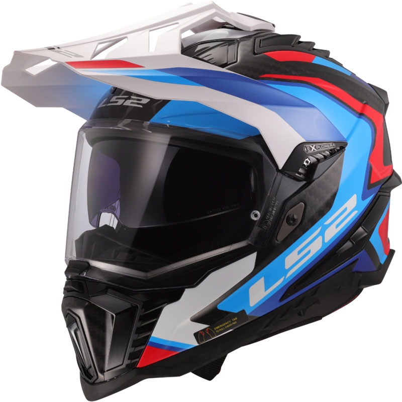 Κράνος μοτοσικλέτας Enduro LS2 MX701 Explorer C Frontier II λευκό-μπλε - 2ης ποιότητας - II. ποιότητα