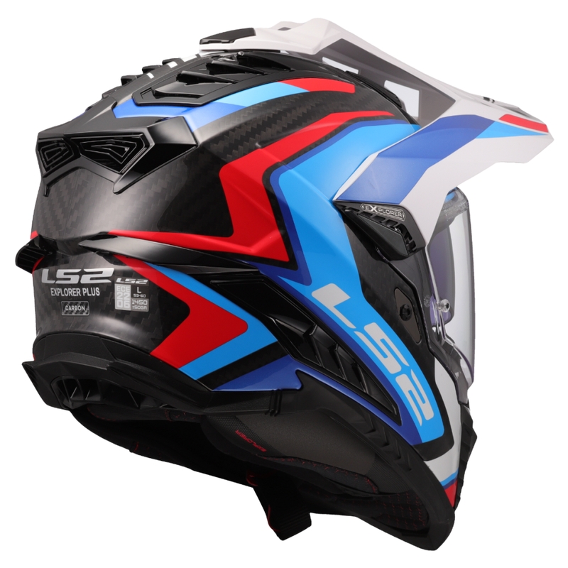 Κράνος μοτοσικλέτας Enduro LS2 MX701 Explorer C Frontier II λευκό-μπλε - 2ης ποιότητας - II. ποιότητα