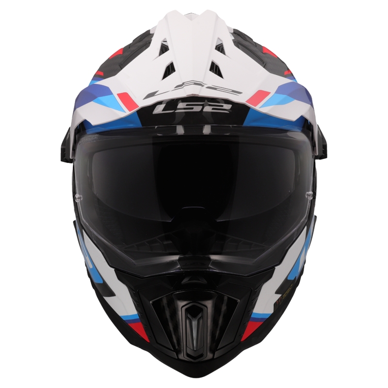 Κράνος μοτοσικλέτας Enduro LS2 MX701 Explorer C Frontier II λευκό-μπλε - 2ης ποιότητας - II. ποιότητα