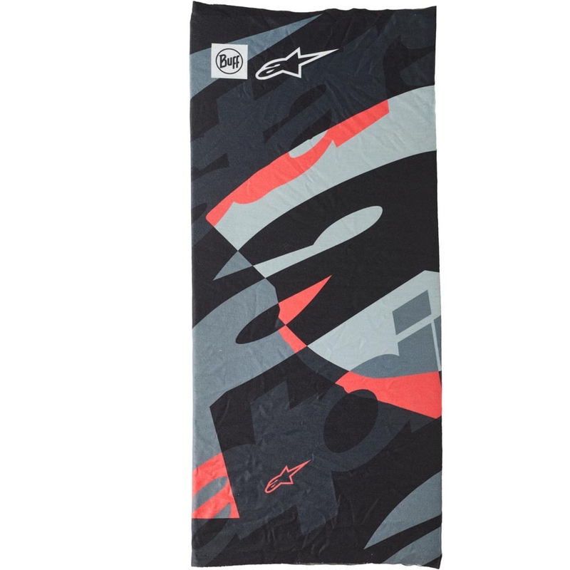 Θερμαντικό λαιμού Alpinestars BUFF Mogress παραλλαγής-μαύρο-φλο κόκκινο-γκρι