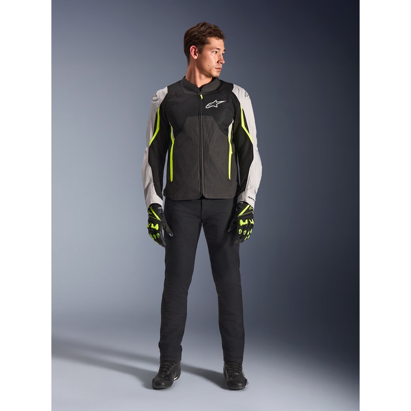 Μπουφάν μοτοσικλέτας Alpinestars AST V3 Air λευκό-φθορίζον κίτρινο-μαύρο
