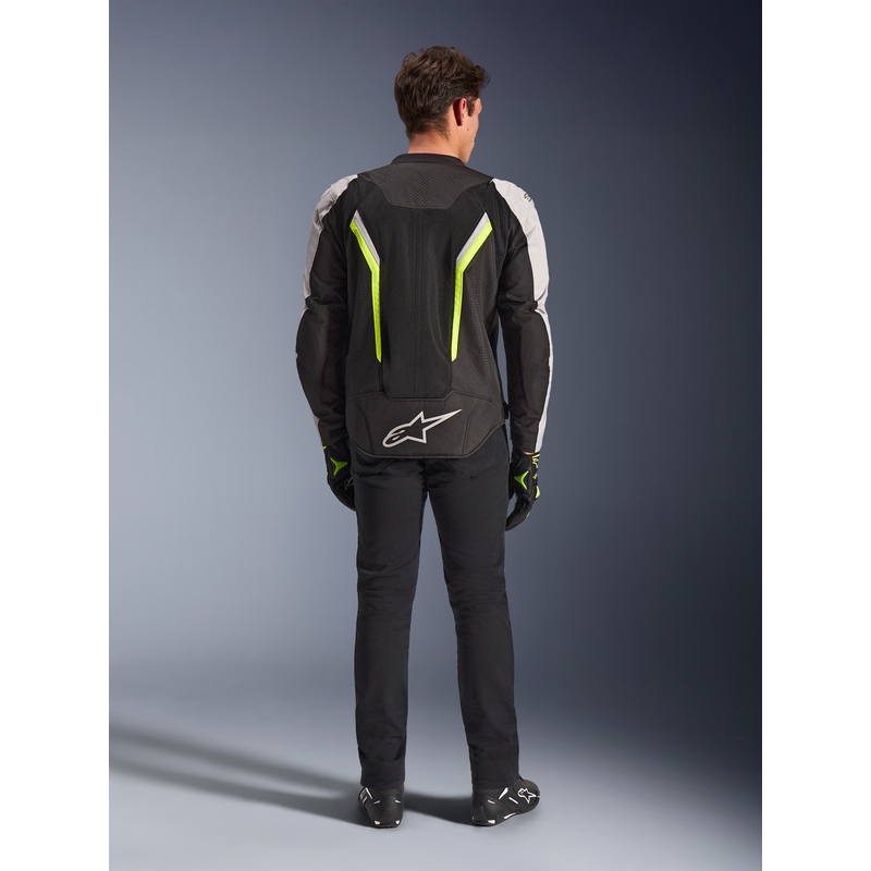 Μπουφάν μοτοσικλέτας Alpinestars AST V3 Air λευκό-φθορίζον κίτρινο-μαύρο
