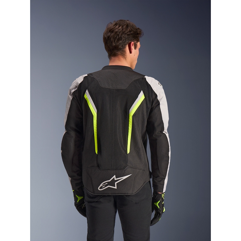 Μπουφάν μοτοσικλέτας Alpinestars AST V3 Air λευκό-φθορίζον κίτρινο-μαύρο