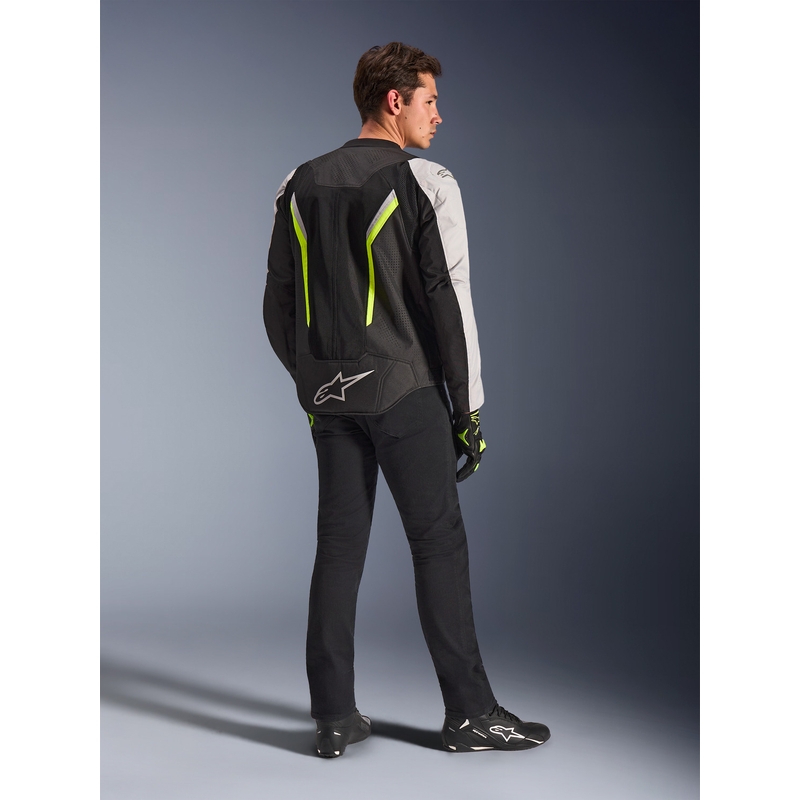 Μπουφάν μοτοσικλέτας Alpinestars AST V3 Air λευκό-φθορίζον κίτρινο-μαύρο