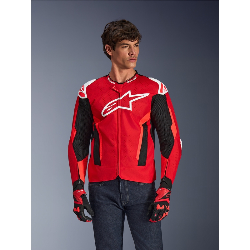Μπουφάν μοτοσικλέτας Alpinestars T-GP Air κόκκινο-φλουορ κόκκινο-λευκό-μαύρο