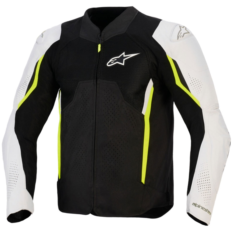 Μπουφάν μοτοσικλέτας Alpinestars AST V3 Air λευκό-φθορίζον κίτρινο-μαύρο