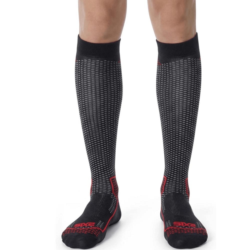 Funkční podkolenky SIXS LONG V3 černý carbon-červené