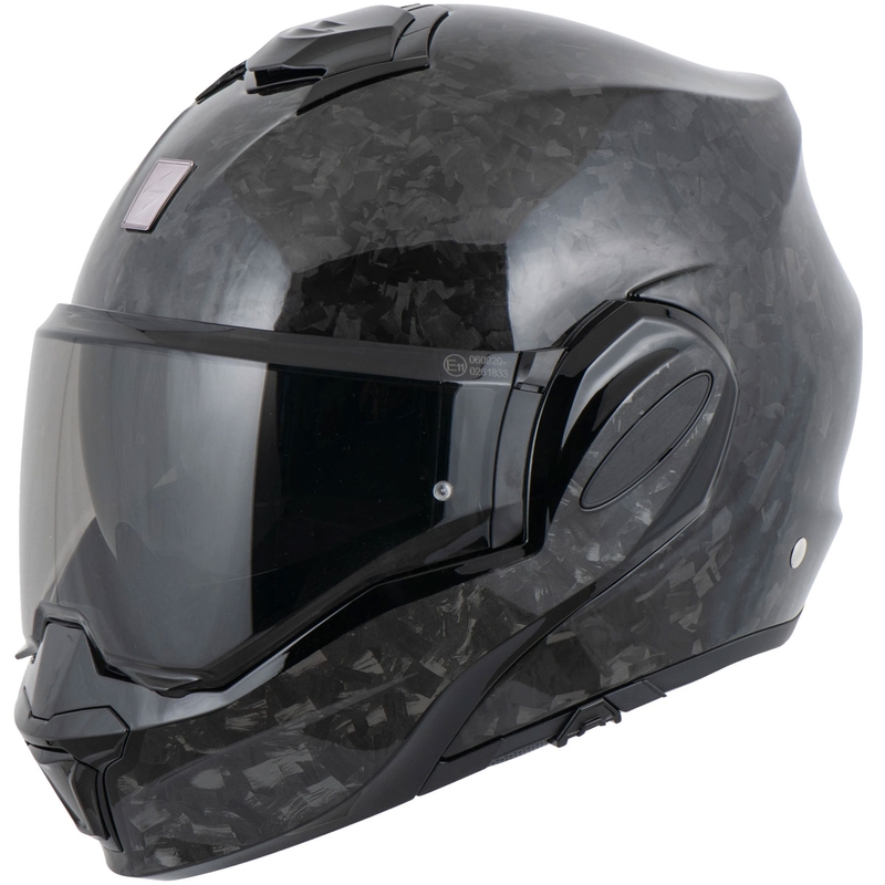 Κράνος μοτοσικλέτας Scorpion EXO-TECH EVO ONYX CARBON, μαύρο, με αναδιπλούμενο κάλυμμα