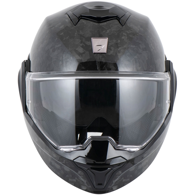 Κράνος μοτοσικλέτας Scorpion EXO-TECH EVO ONYX CARBON, μαύρο, με αναδιπλούμενο κάλυμμα