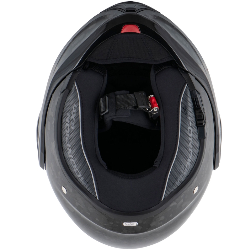 Κράνος μοτοσικλέτας Scorpion EXO-TECH EVO ONYX CARBON, μαύρο, με αναδιπλούμενο κάλυμμα