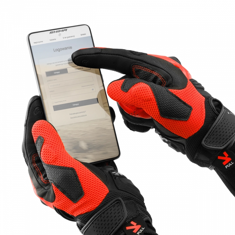 Γάντια μοτοσικλέτας Shima Spark 3.0 φθορίζοντα κόκκινα