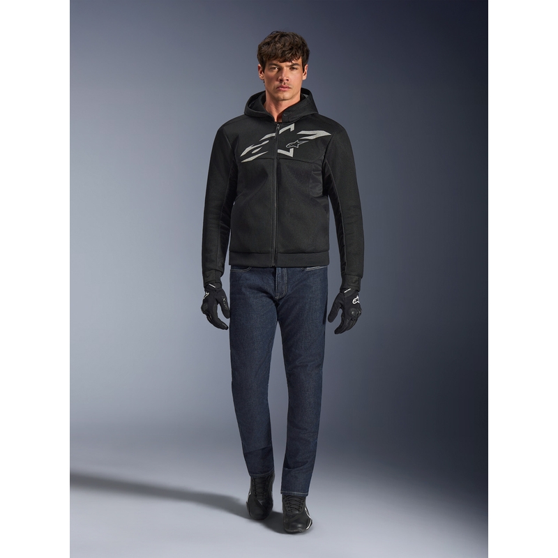 Φούτερ μοτοσικλέτας Alpinestars Chrome Superairflow μαύρο-σκούρο γκρι-λευκό
