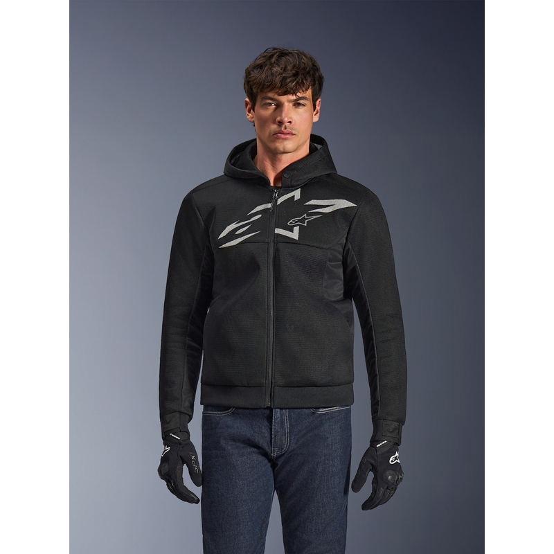 Φούτερ μοτοσικλέτας Alpinestars Chrome Superairflow μαύρο-σκούρο γκρι-λευκό