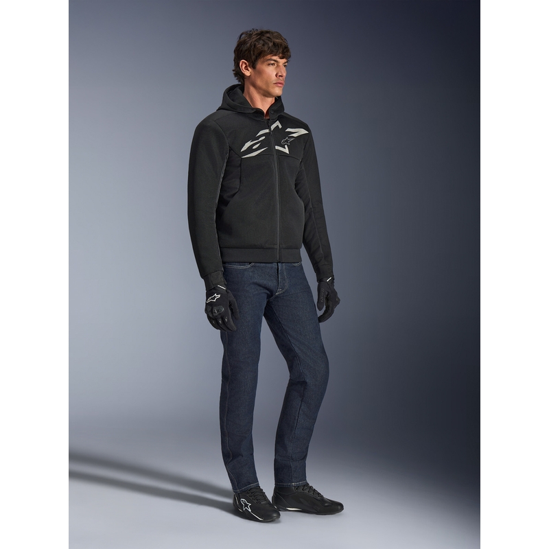 Φούτερ μοτοσικλέτας Alpinestars Chrome Superairflow μαύρο-σκούρο γκρι-λευκό