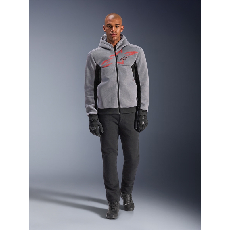 Φούτερ μοτοσικλέτας Alpinestars Chrome Superairflow μαύρο-ανοιχτό γκρι-φλουορ κόκκινο