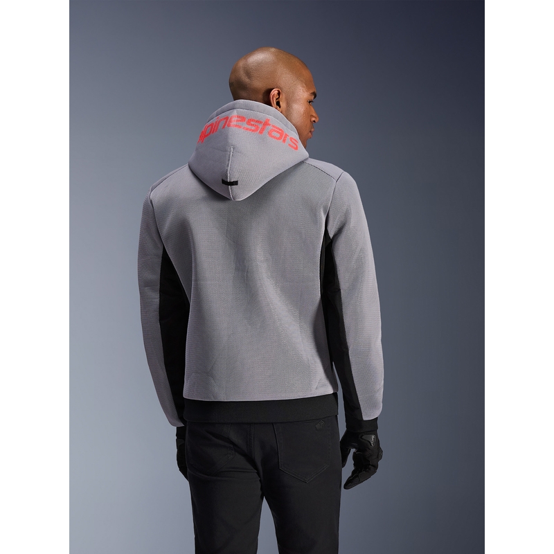 Φούτερ μοτοσικλέτας Alpinestars Chrome Superairflow μαύρο-ανοιχτό γκρι-φλουορ κόκκινο