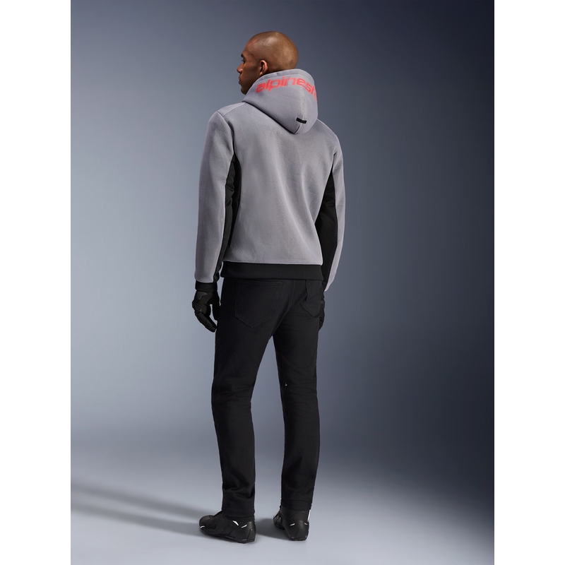 Φούτερ μοτοσικλέτας Alpinestars Chrome Superairflow μαύρο-ανοιχτό γκρι-φλουορ κόκκινο
