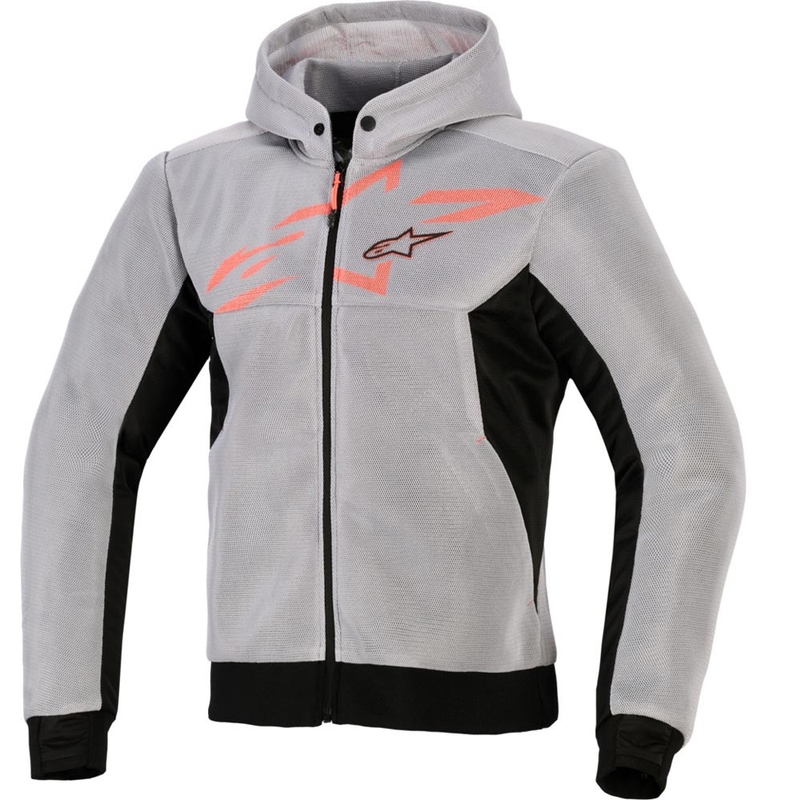 Φούτερ μοτοσικλέτας Alpinestars Chrome Superairflow μαύρο-ανοιχτό γκρι-φλουορ κόκκινο