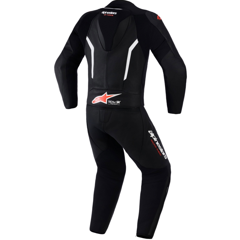 Δερμάτινη φόρμα δύο τεμαχίων Alpinestars GP Force V2 σε μαύρο-λευκό-φλουορ κόκκινο