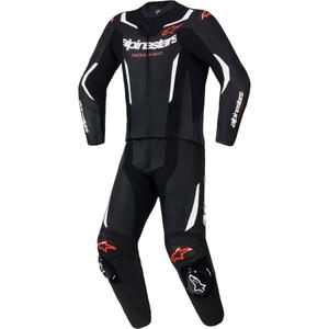 Δερμάτινη φόρμα δύο τεμαχίων Alpinestars GP Force V2 σε μαύρο-λευκό-φλουορ κόκκινο