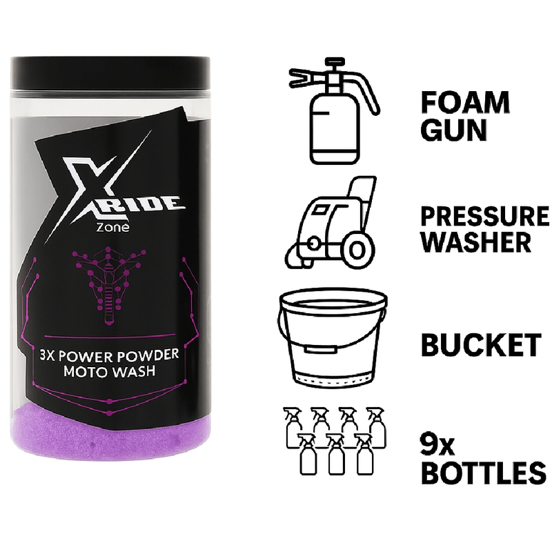 Σαμπουάν μοτοσικλέτας σε σκόνη XzoneRide® Power Powder-Moto Wash 60 γρ.