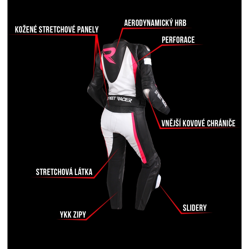 Γυναικεία Ολόσωμη φόρμα Street Racer Kiara μαύρο-λευκό-fluo ροζ προσφορά