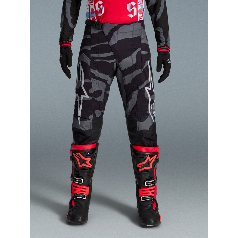 Παντελόνι motocross Beast Coast περιορισμένης έκδοσης Alpinestars Techstar γκρι-μαύρο-πορτοκαλί