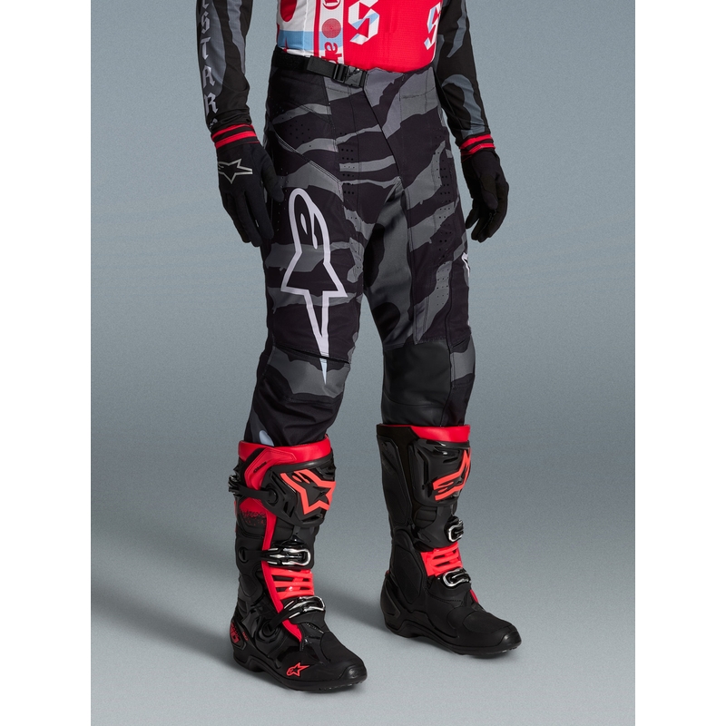 Παντελόνι motocross Beast Coast περιορισμένης έκδοσης Alpinestars Techstar γκρι-μαύρο-πορτοκαλί
