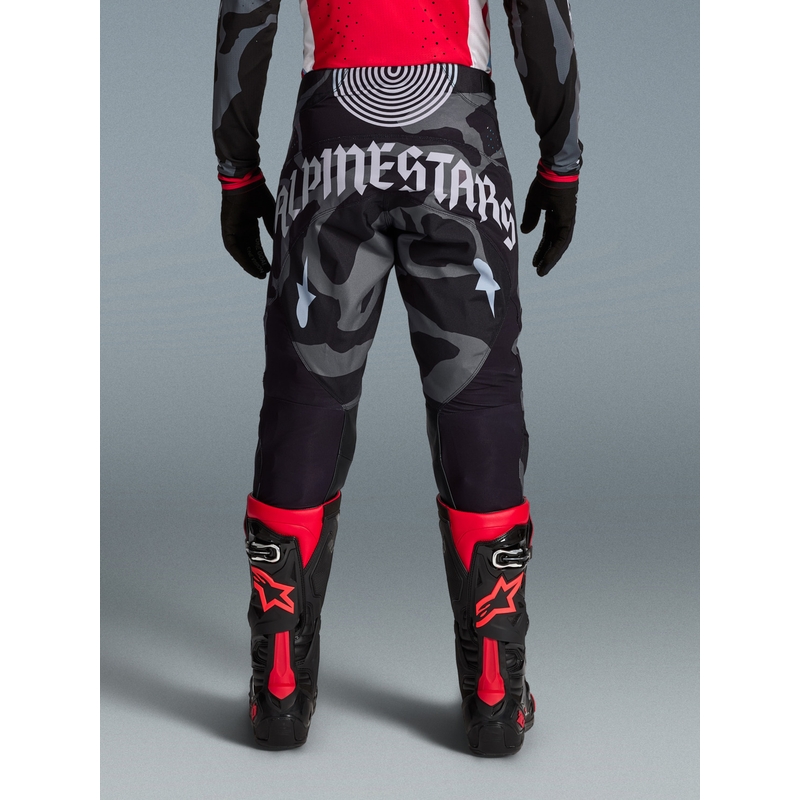 Παντελόνι motocross Beast Coast περιορισμένης έκδοσης Alpinestars Techstar γκρι-μαύρο-πορτοκαλί
