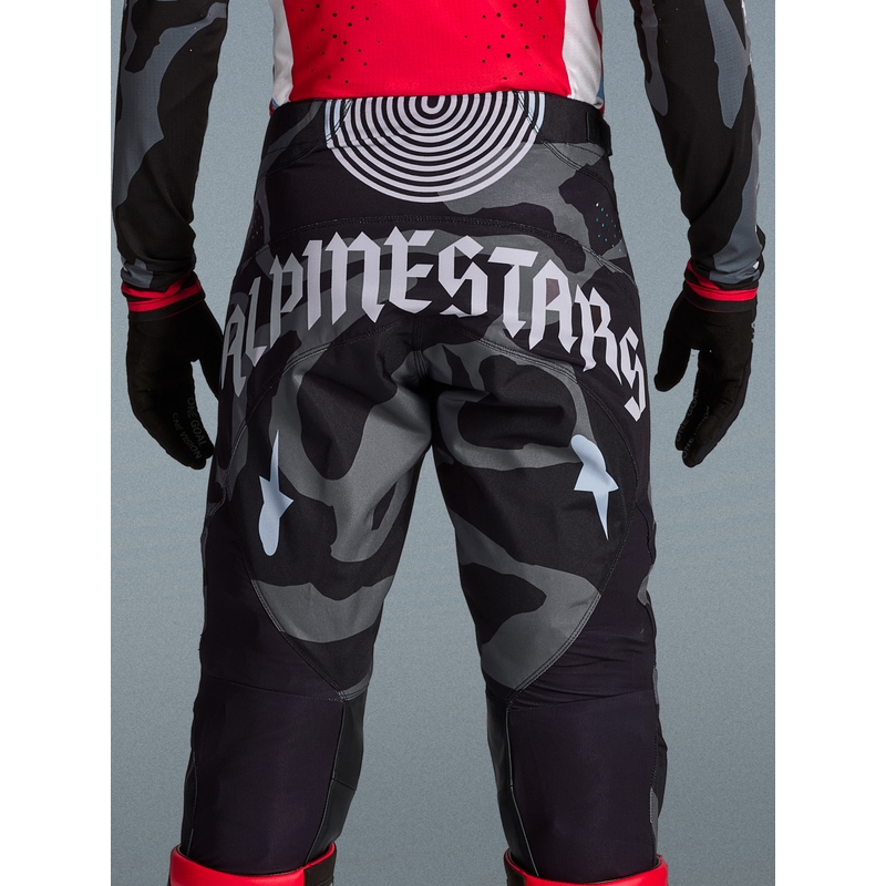 Παντελόνι motocross Beast Coast περιορισμένης έκδοσης Alpinestars Techstar γκρι-μαύρο-πορτοκαλί