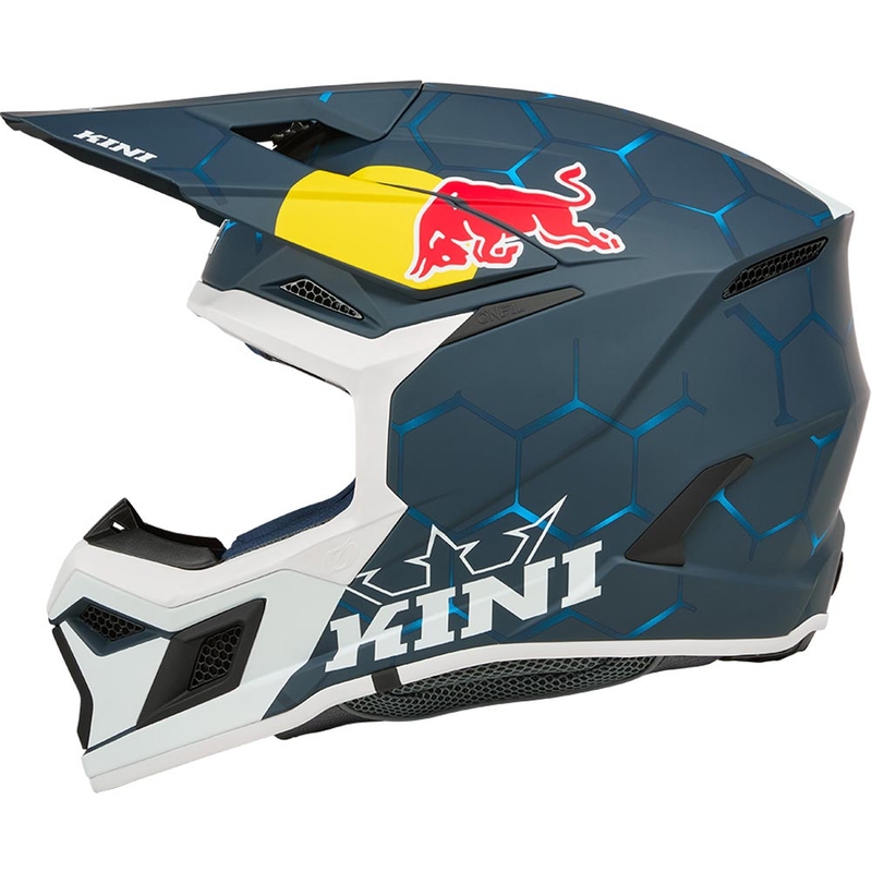 Παιδικό κράνος motocross KINI Red Bull MX3 1.0 μπλε-λευκό