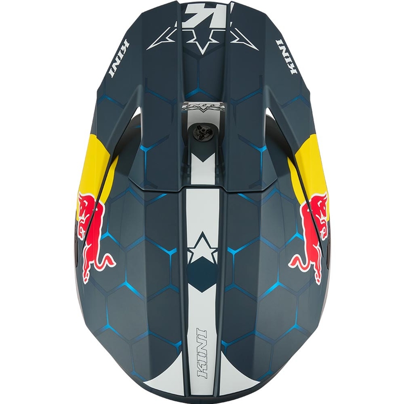 Παιδικό κράνος motocross KINI Red Bull MX3 1.0 μπλε-λευκό