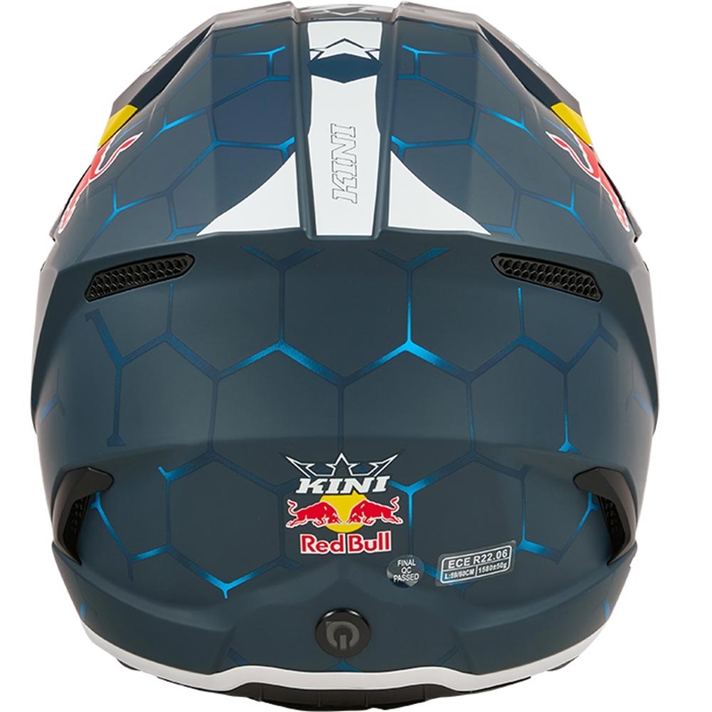 Παιδικό κράνος motocross KINI Red Bull MX3 1.0 μπλε-λευκό