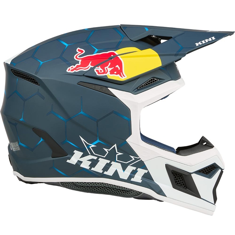 Παιδικό κράνος motocross KINI Red Bull MX3 1.0 μπλε-λευκό