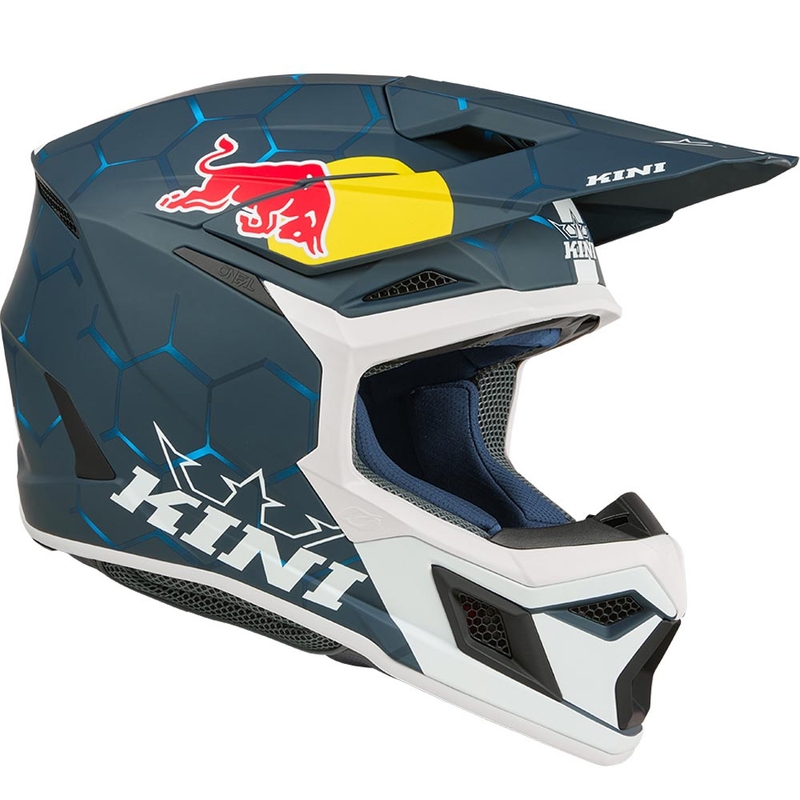 Παιδικό κράνος motocross KINI Red Bull MX3 1.0 μπλε-λευκό
