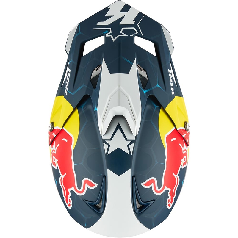 Κράνος μοτοκρός KINI Red Bull MXC1 1.0 μπλε-λευκό