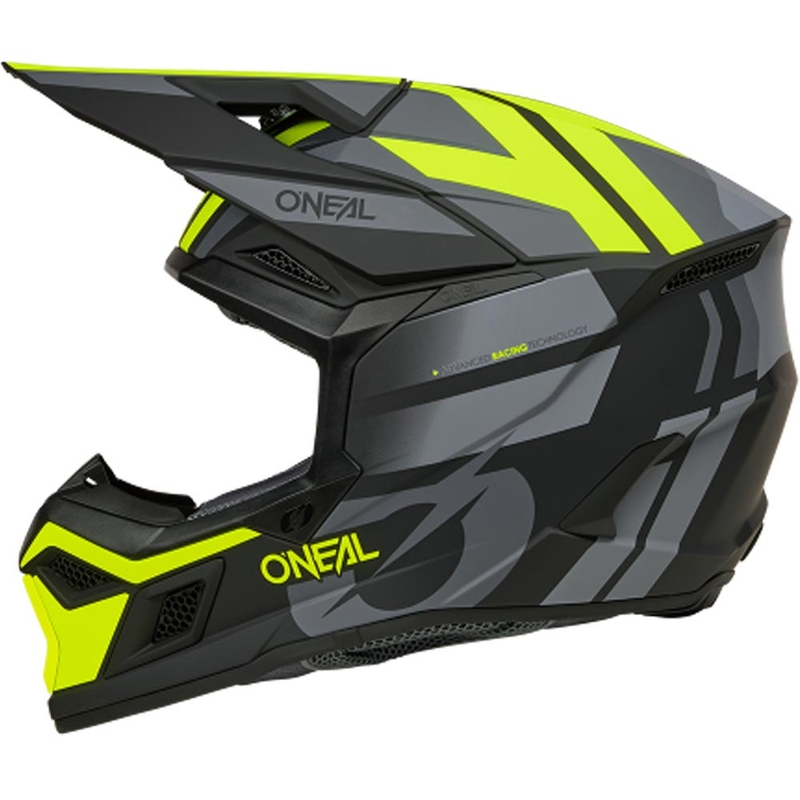 Κράνος μοτοκρός O´Neal 3SRS Ride ματ μαύρο-γκρι-φλουό κίτρινο