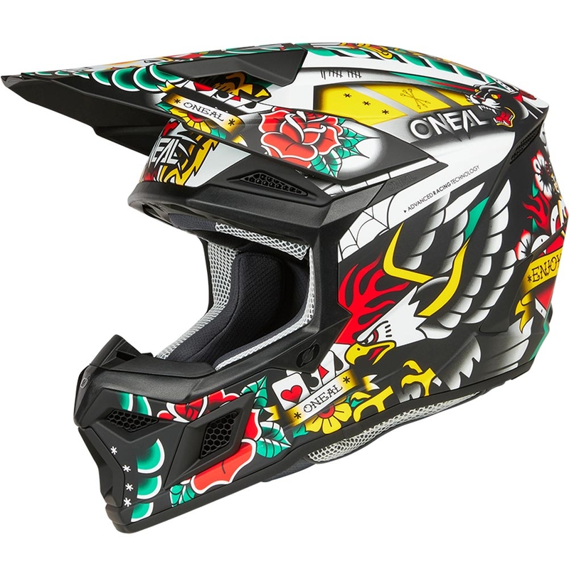 Παιδικό κράνος motocross O'Neal 3SRS με μελάνι, πολύχρωμο